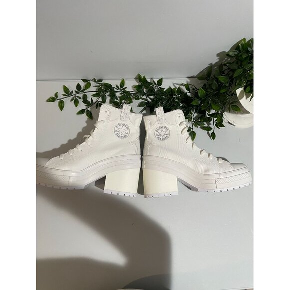 CONVERSE Chuck 70 De Luxe Heel Western Hi Platform A10335C Size Women’s 10.5 Whi - Picture 8 of 16
